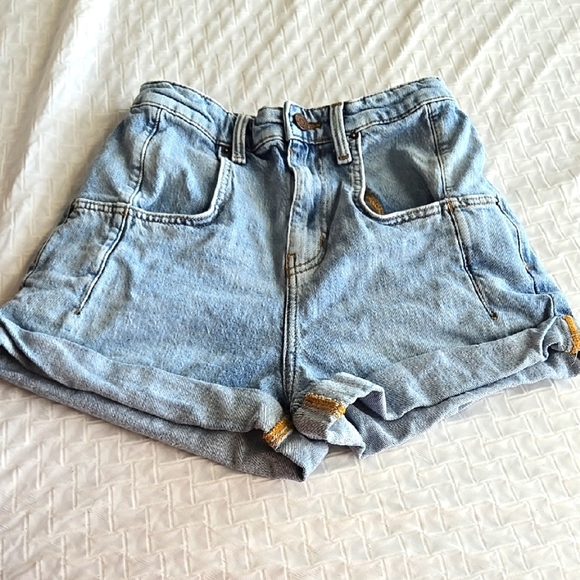 BDG High Rise Stretch Rolled Hem Denim Blue Women's Shorts - Picture 1 of 7